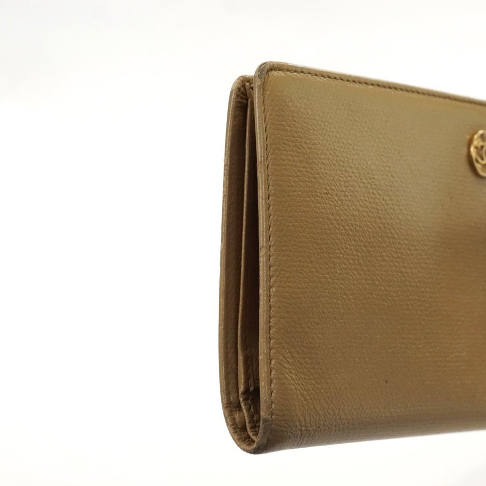 Auth Chanel Long Wallet Beige Leather #7070C71 - Picture 4 of 13